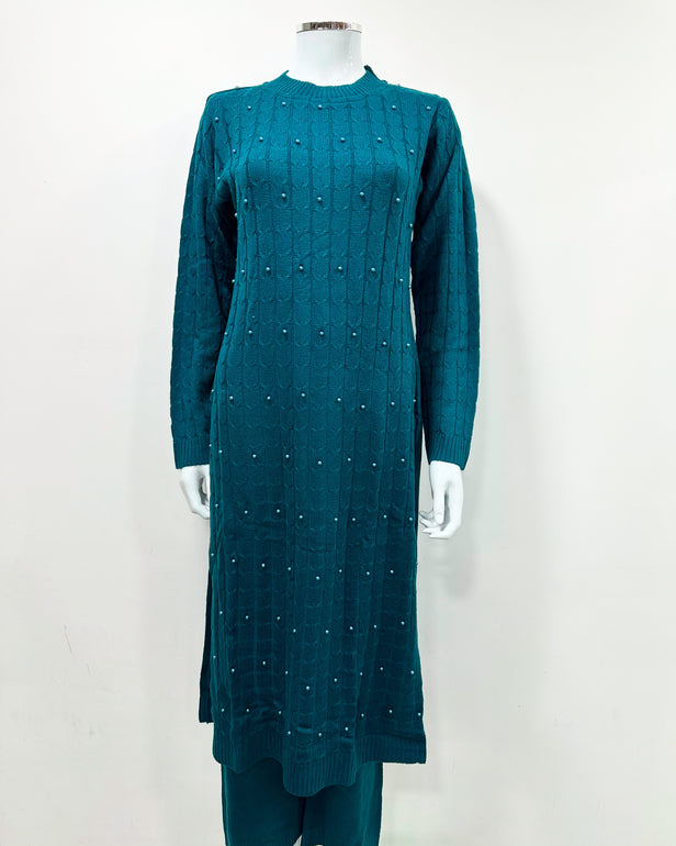 Teal Premium Knit Co-ord Modest Cosy 2Pc Set