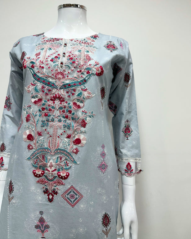 Simrans Ice Blue Digital Printed Floral Lawn Suit