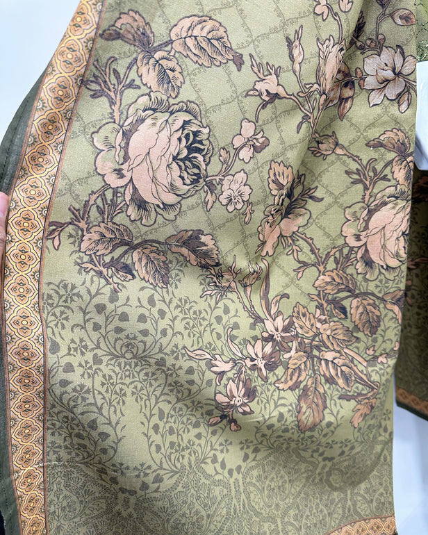 RAFIA Designer Green Khaddar Kameez Suit