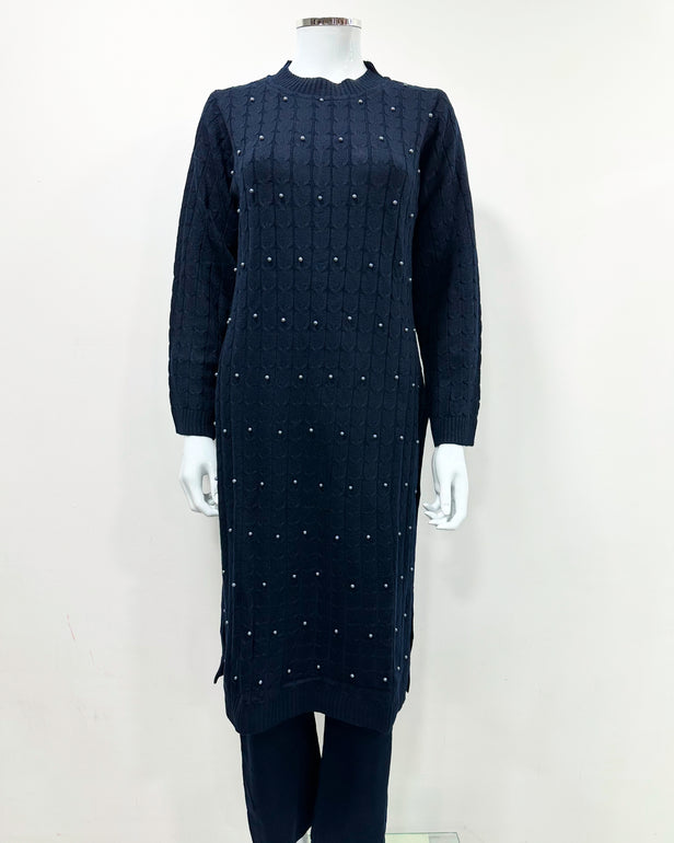 Navy Premium Knit Co-ord Modest Cosy 2Pc Set