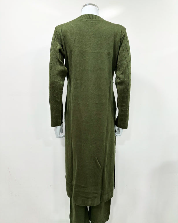 Khaki Premium Knit Co-ord Modest Cosy 2Pc Set
