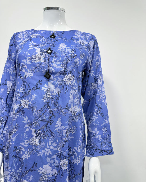 Simrans S Prints Amethyst Contrast Linen Suit