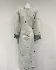 Nazneen Ladies Grey Embroidered Kameez Flary Suit