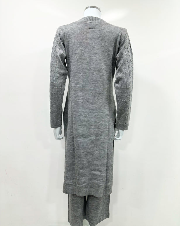 Grey Premium Knit Co-ord Modest Cosy 2Pc Set