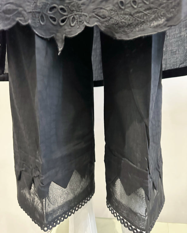 Simrans Black Chickankari Embroidered Kameez Suit