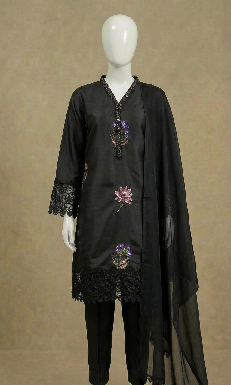 Girls Maria B Inspired Black Sequin Suit by Simrans