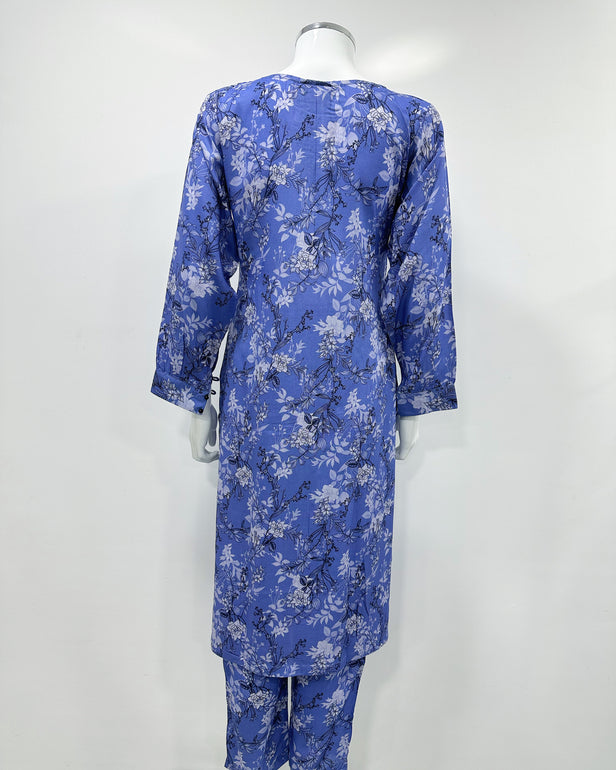 Simrans S Prints Amethyst Contrast Linen Suit