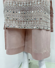 Simrans Khaadi Lux Pink Embellished Suit