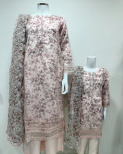 Simrans Ladies Blush Fancy Silk Net Kameez Suit