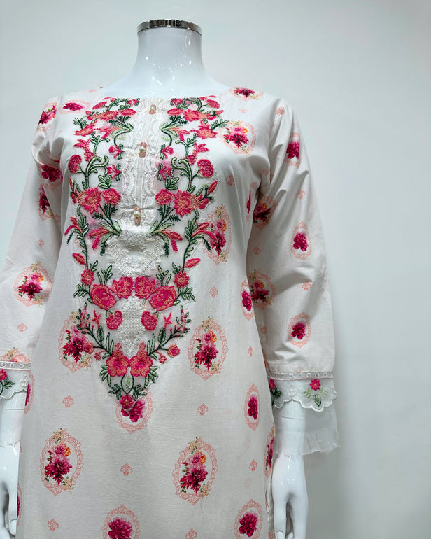 Simrans Pale Pink Digital Printed Floral Lawn Suit