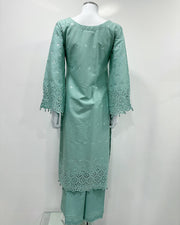 Simrans 'Firdous' Mint Premium Chikankari Kameez Suit