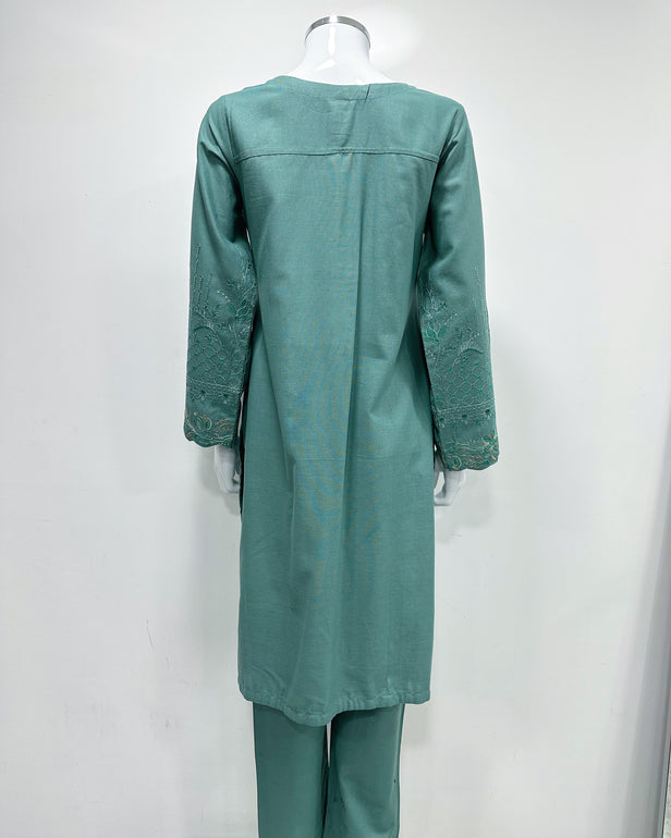 RAFIA Designer Tiffany Blue Khaddar Kameez Suit