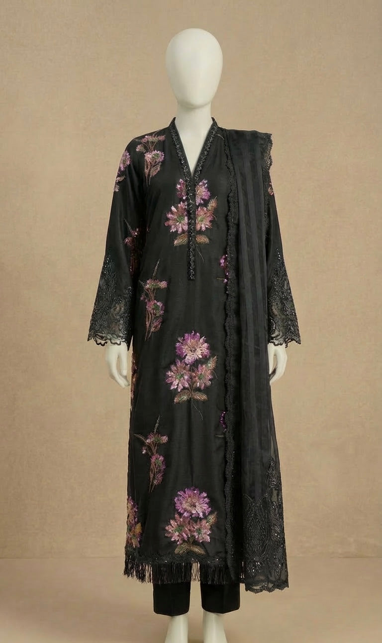 Maria B Inspired Black Sequin Suit by Simrans