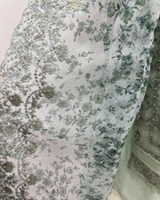 Simrans Ladies Mint Fancy Silk Net Kameez Suit