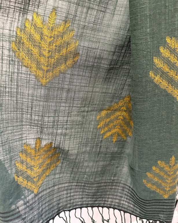 Simrans Sage Black Embroidered Jacquard Khaddar Embroidered Suit