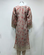 Simrans Ladies Mocha Fancy Silk Net Kameez Suit