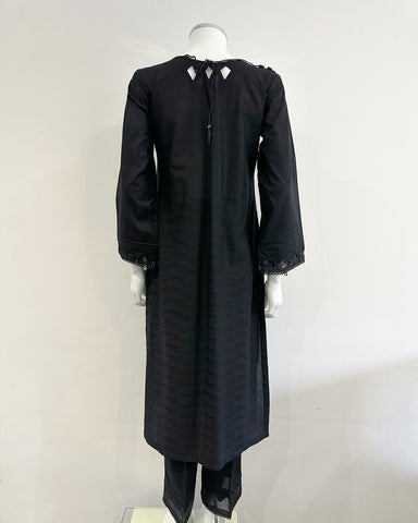 Simrans Black Chickankari Embroidered Kameez Suit