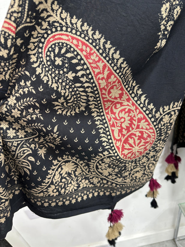 RAFIA Designer Black Khaddar Kameez Suit