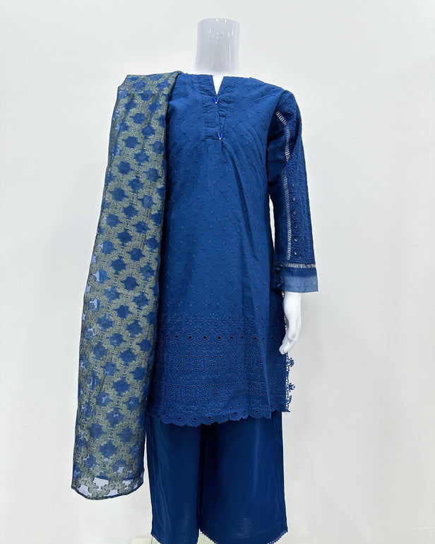 Simrans Girls Mahira Blue Chikankari Kameez Suit