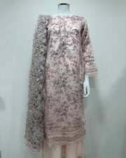 Simrans Ladies Blush Fancy Silk Net Kameez Suit