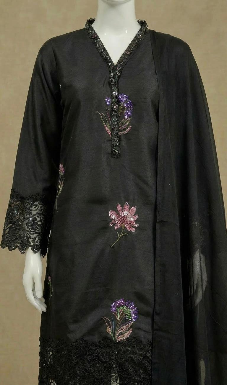 Girls Maria B Inspired Black Sequin Suit by Simrans