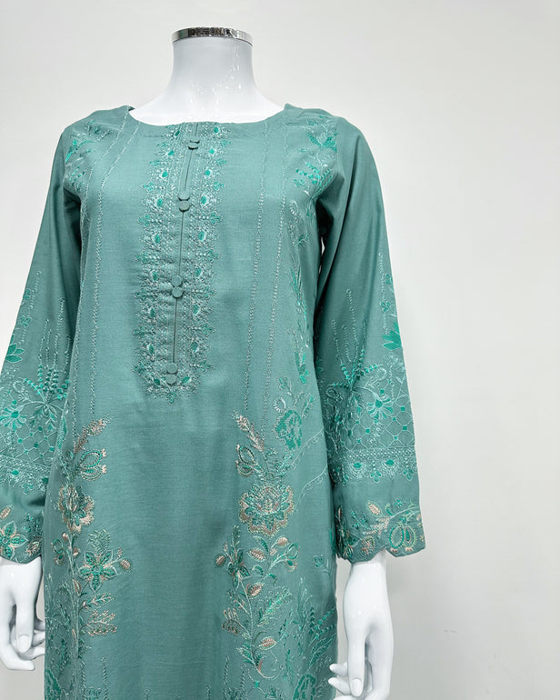 RAFIA Designer Tiffany Blue Khaddar Kameez Suit