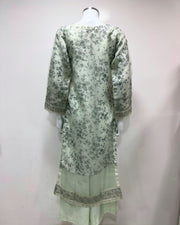 Simrans Ladies Mint Fancy Silk Net Kameez Suit