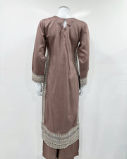 Simrans Khaadi Lux Mocha Embellished Suit