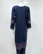 RAFIA Designer Navy Contrast Khaddar Kameez Suit