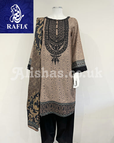RAFIA Designer Biscuit Contrast Salwar Suit