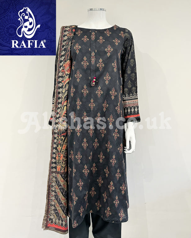 RAFIA Designer Black Kameez Salwar Suit