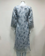 Simrans Ladies Ice Blue Fancy Silk Net Kameez Suit