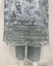Simrans Ladies Ice Blue Fancy Silk Net Kameez Suit
