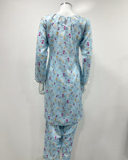 Simrans S Prints Linen Light Blue Salwar Suit