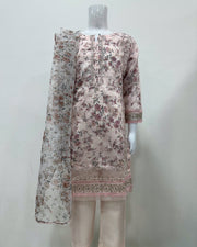 Simrans Girls Blush Fancy Silk Net Kameez Suit