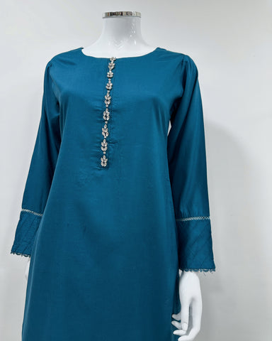 Simrans Ladies Kaash Festive Teal Farsha Salwar Suit