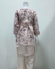 Simrans Girls Blush Fancy Silk Net Kameez Suit