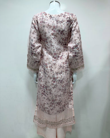 Simrans Ladies Blush Fancy Silk Net Kameez Suit
