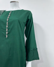 Simrans Ladies Kaash Festive Bottle Green Farsha Salwar Suit