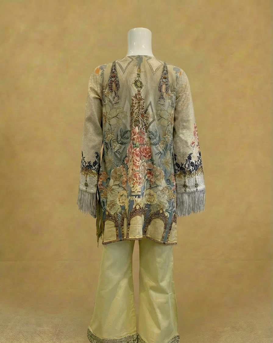 Girls Desert Digital Lawn Kameez Suit by Simrans