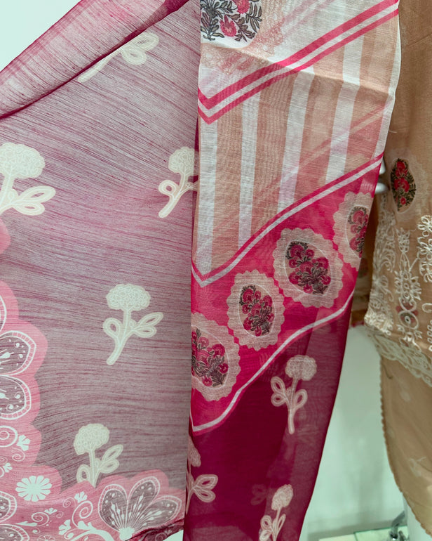 Simrans Nude Digital Printed Floral Lawn Tulip Suit