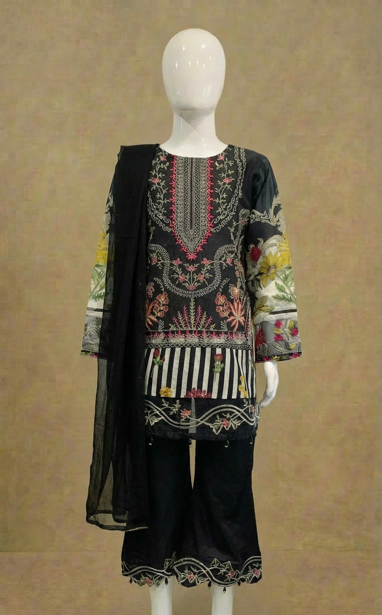 Girls Festive Lawn Kameez Fancy Embroidered Suit by Simrans