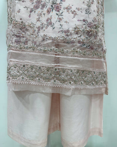 Simrans Ladies Blush Fancy Silk Net Kameez Suit