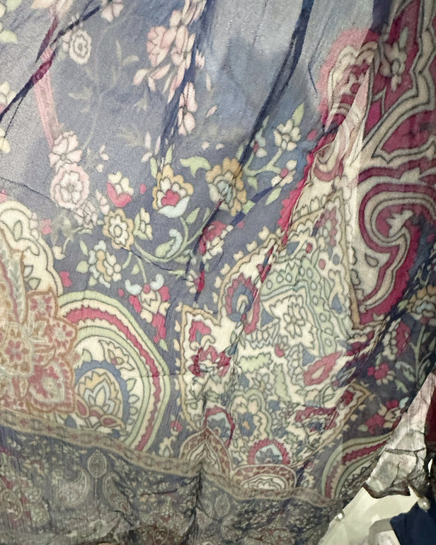 Simrans Fiesta Girls Blue Contrast Embroidered Suit