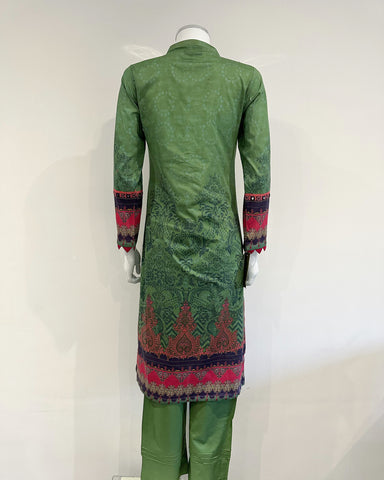 RAFIA Designer Green Mirror Contrast Suit