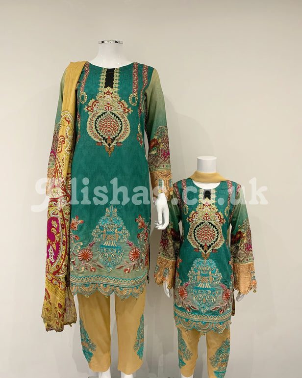 Girls Jade Digital Lawn Suit