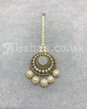 Round Mirror Necklace Set - Silver/Gold