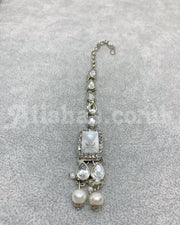Silver Block Stone Necklace Set