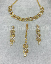 Gold Gem Loop Necklace Set - Gold/Silver