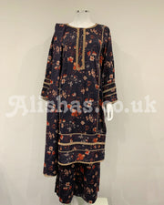 Simrans Black Dhanak Floral Print Palazzo Trouser Suit